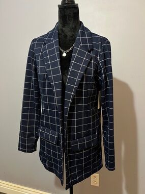 Liverpool Navy Windowpane Women's Blazer